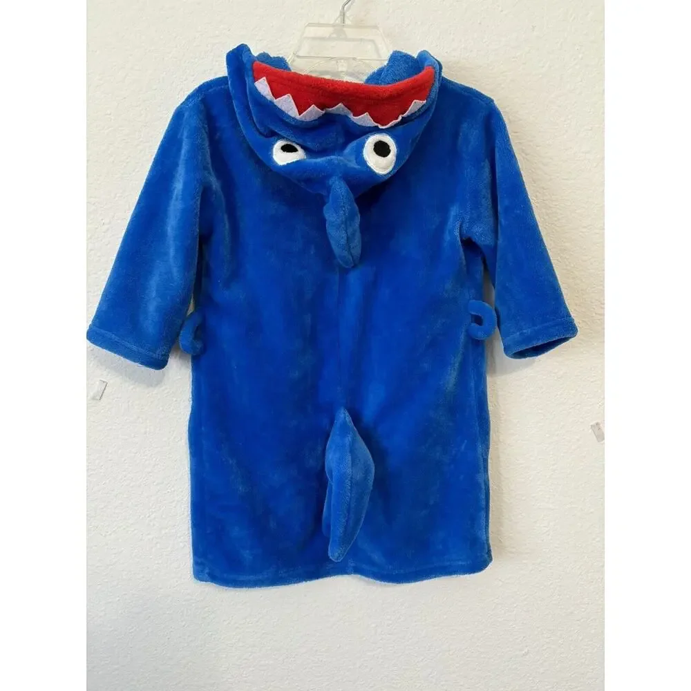 Hooded Shark Robe Costume for‎ Boys - Soft Plush, No Belt, Small